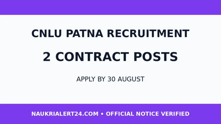 CNLU Patna Finance Officer and Civil Engineer recruitment 2026